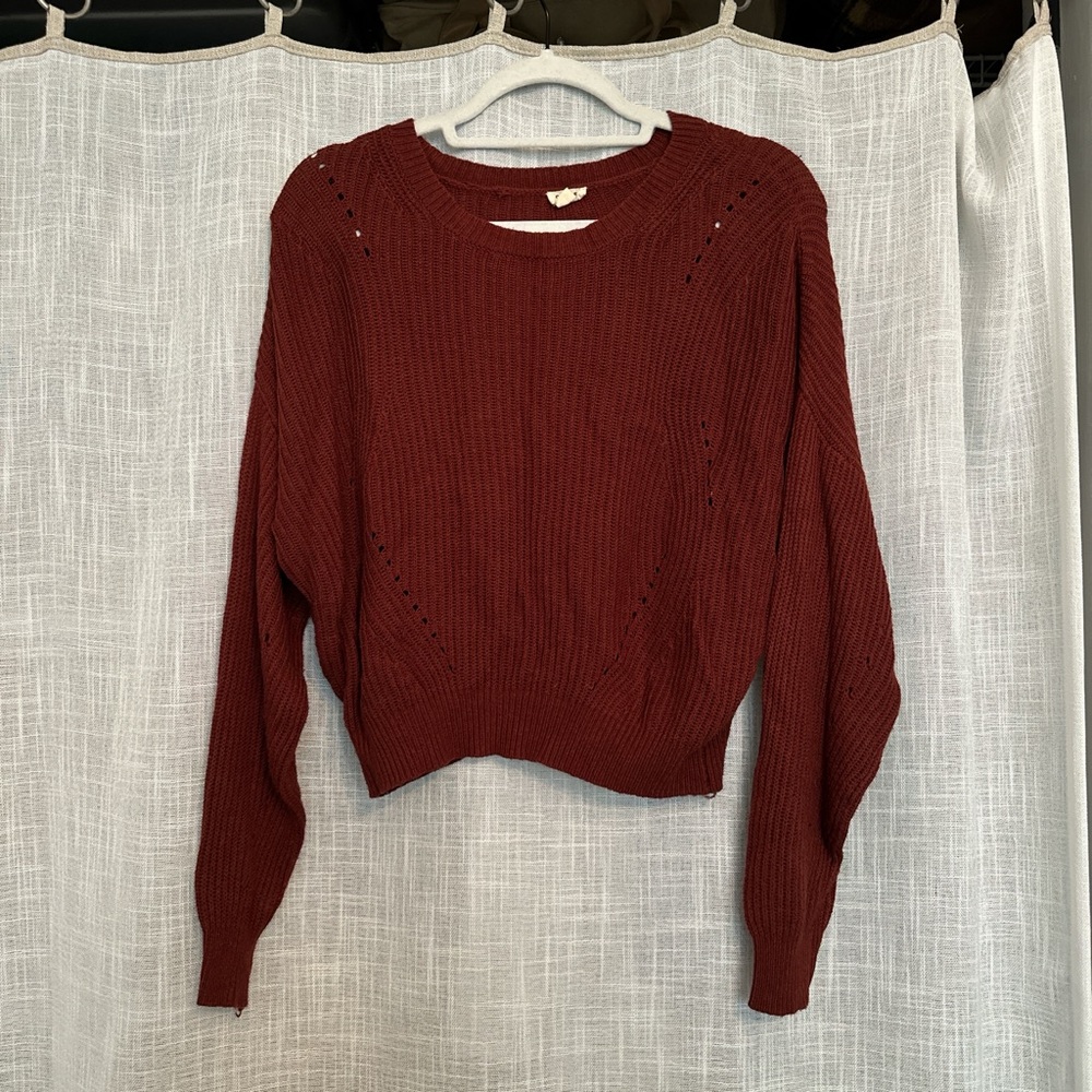 Burgundy Red Knitted Sweater